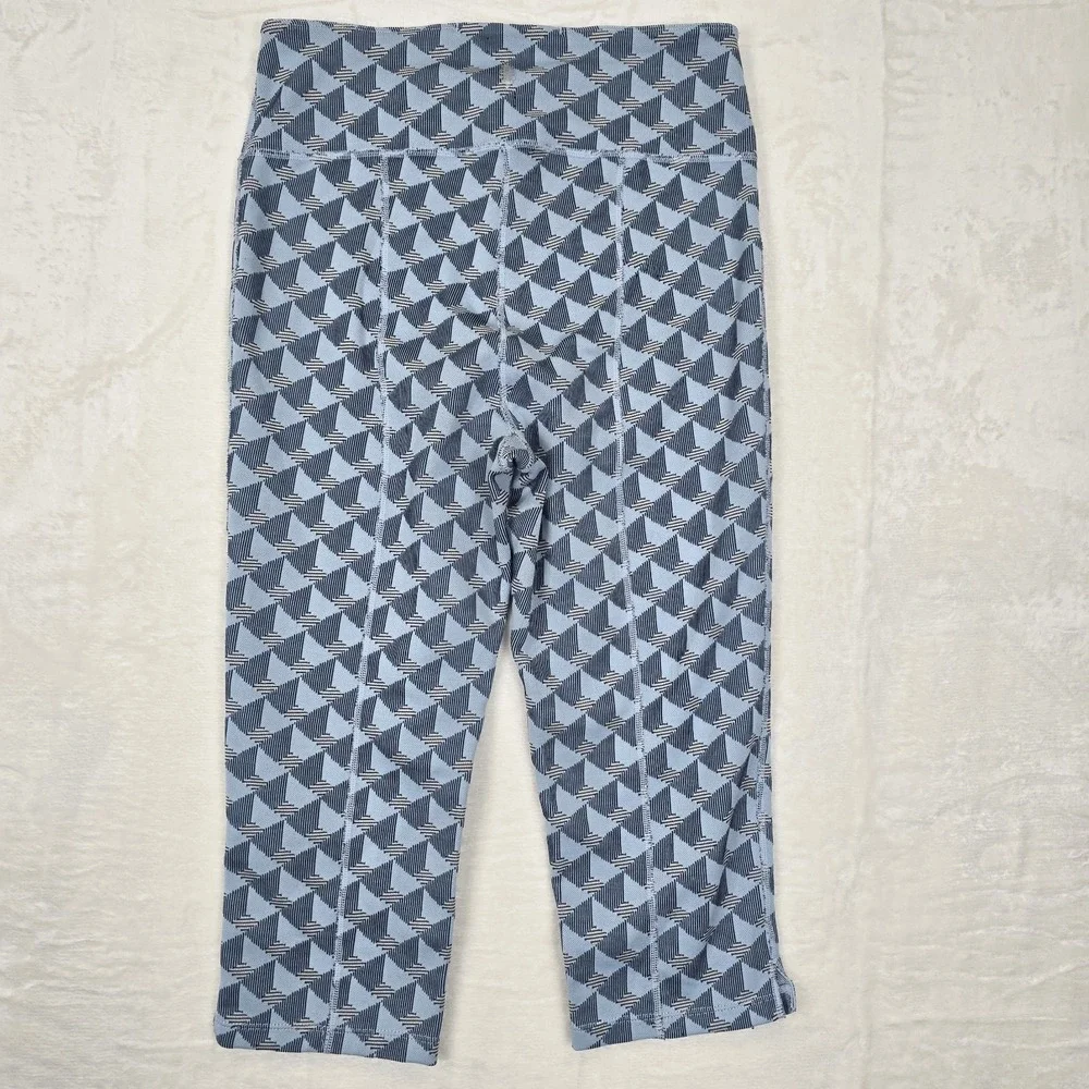 Free People Movement Women's Blue Geo Print Capri Leggings Sz‎ M